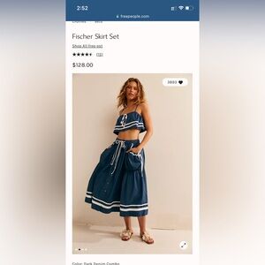 Free people fisher skirt set size xs